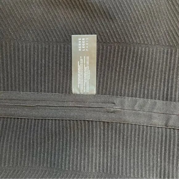 HERVE LEGER OTTOMAN MINI DRESS W/ CRYSTAL TRIM - Picture 5 of 7